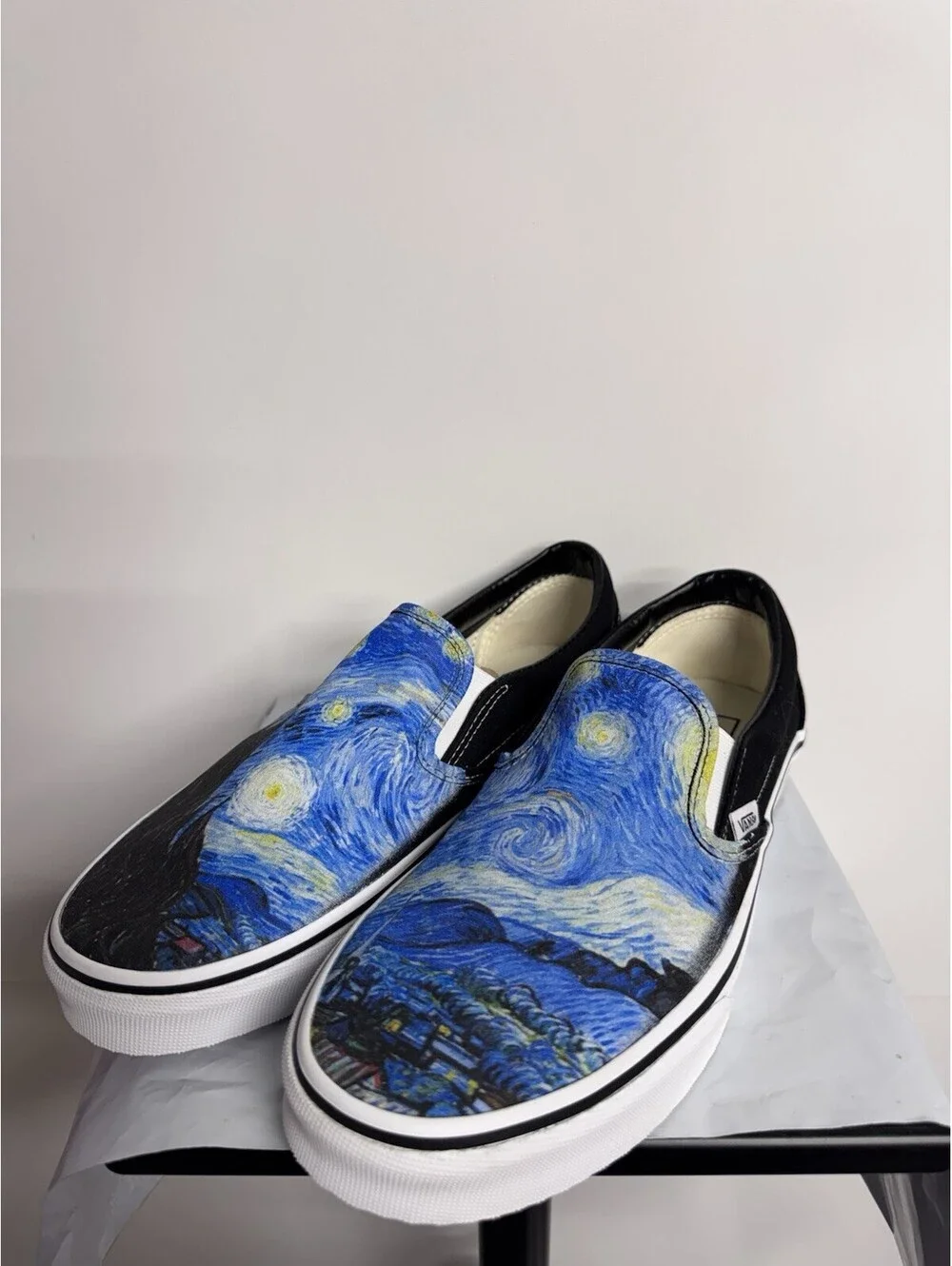Vans Custom Slip On Starry Night Vincent Van Gogh Art Sneakers Men 8.5 Women 10